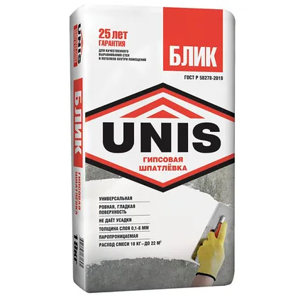Шпаклёвка ЮНИС Блик Финиш 18 кг